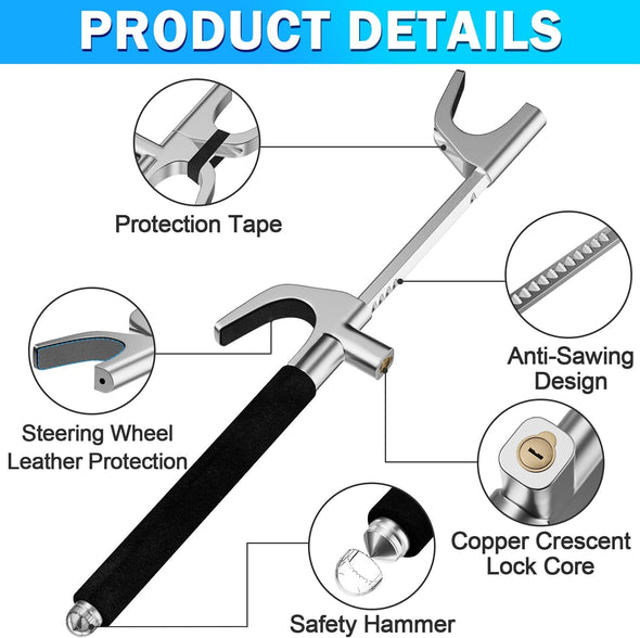 Steerlockly Universal Steering Wheel Lock – Heavy-Duty Anti-Theft Device